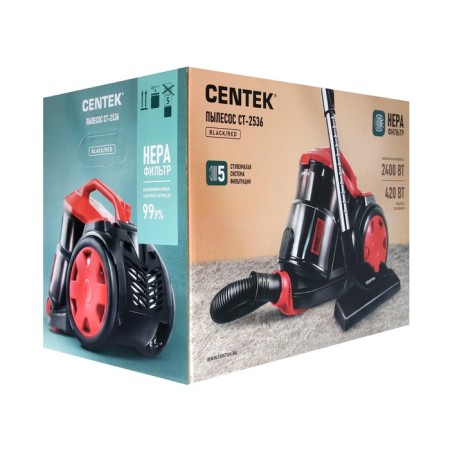 Vacuum cleaner Centec CT-2536, 2400/420 W, NPA-filter, black and red-12