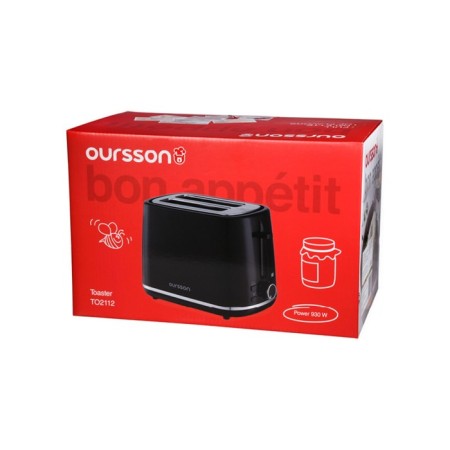 Toster Oursson to2112/BL, 930 W, 2 toasts, black color-8