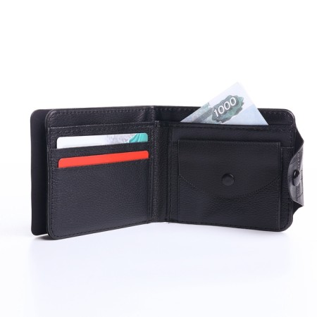 Male purse on a magnet, black color-5