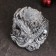 Skull "Skull with a snake" 11x11x11cm, silver