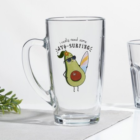 Avocado mug, 400 ml, MIX drawing-8