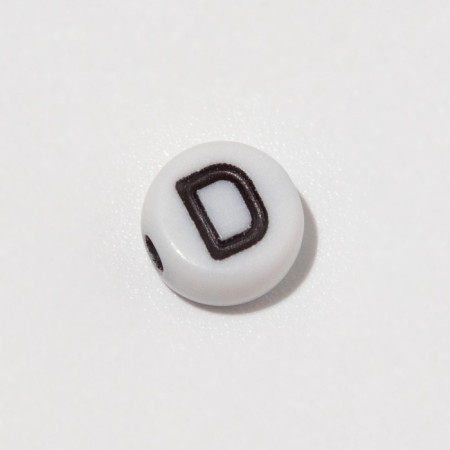 Acrylic bead "Letters" mix, 6 × 3 mm, (set 10 g), black and white color-2