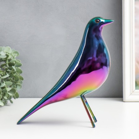 Souvenir Polystone "Bird" gold chameleon 25.5x25x8 cm-1