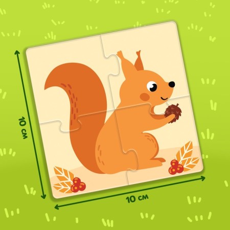 Set 3 in 1 “residents of the forest”: 12 puzzles, a book with stickers, coloring-8