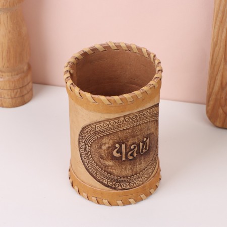 TUES "Tea", with embossing, 8.5 × 8.5 × 12 cm, birch bark-5