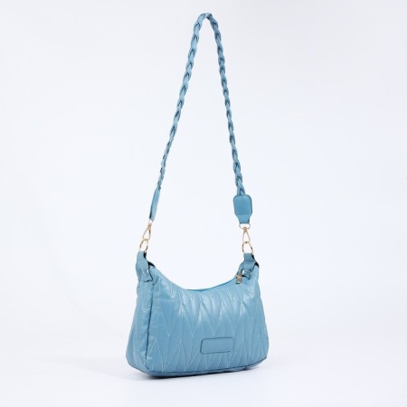 Bag Cross-Bodi with a zipper, blue color-7