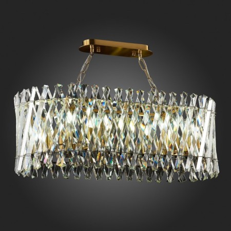 Suspension lamp ST LUCE. SL1170.303.10. Fabio. 10x40 watts, E14, 80x35x29 cm, brass color-7