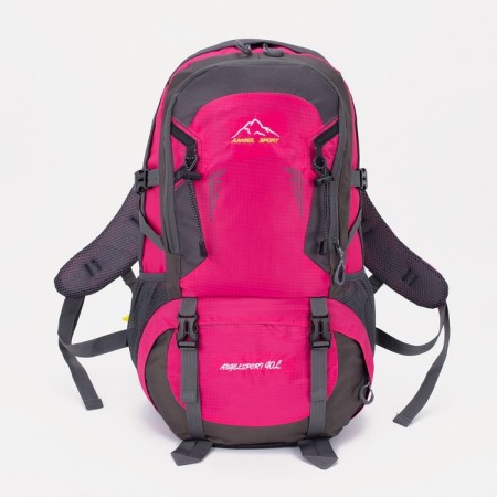 Tourist backpack with a zipper 40 l, 3 pockets, raspberry color