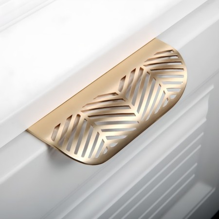 Cappio handle, m/o 96 mm, with a pattern, matte gold color-3