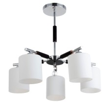Steel Chandelier 5x60W E27 Chrome/Black 50x50x39cm