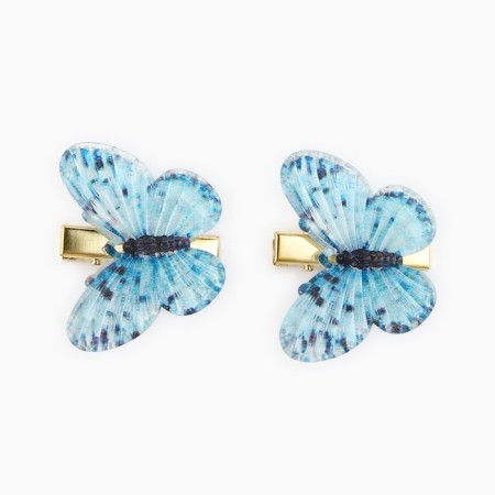 Hair clips with butterflies "Meow", 3 x 3 cm-2