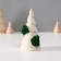 Souvenir "Christmas tree" with moss white, height 10 cm, d-5 cm (moss green stabil)