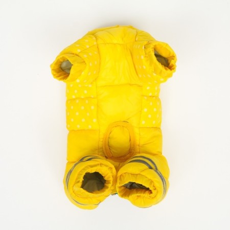 Kombinson for dogs "peas", size 14 (DS 27, OG 38, Osh 30 cm), yellow-8