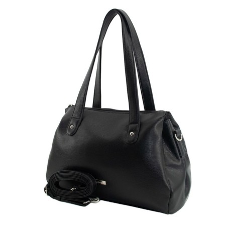 Female bag, artificial leather, black 35x8x24 cm