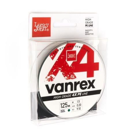 Леска плет. Lucky John Vanrex х4 BRAID Moss Green 125/020-1