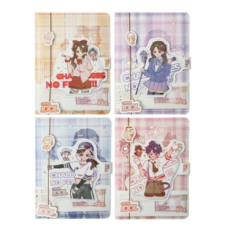 Notebook Gift, A6, 96 sheets, color block, with a curly refrain, PVC cover, "Anime", mix