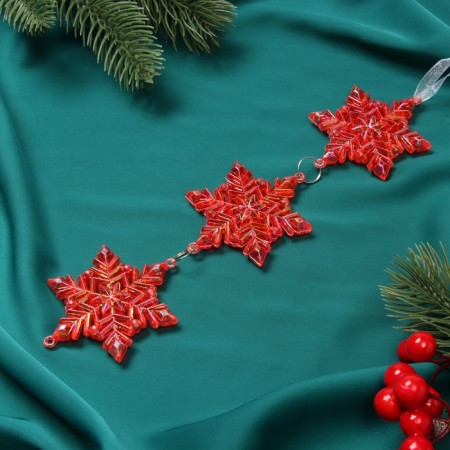 Christmas tree decoration "Snowwink suspended" 23x5.5 cm, red overflow-1