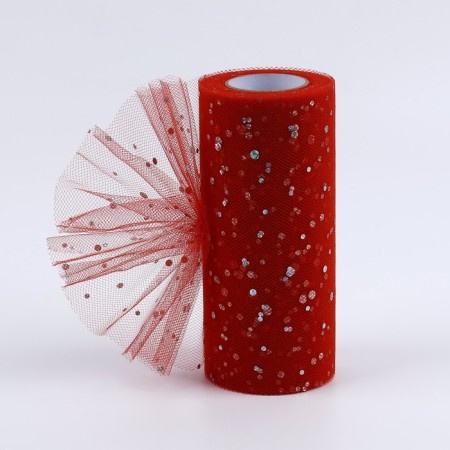 Fatin with sparkles, 15 cm, 11 ± 1 g/sq.m, 23 ± 1 m, color red No. 17