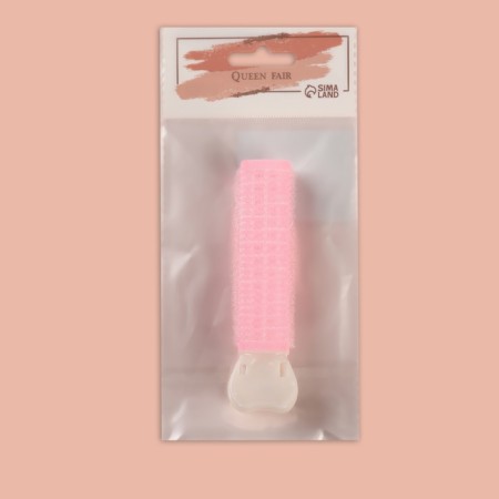 Bigudi for a basal volume, with a clamp, 2 × 1 cm, 10.7 cm, pink/beige color-5