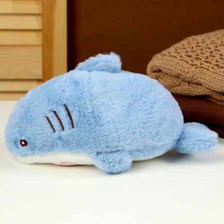 Soft toy "Cat" in a shark costume, 25 cm, blue color-2