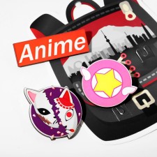 A set of brooches of wooden (3 pcs.) 