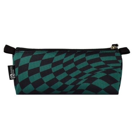 Penal soft, 1 department, 85 x 200 x 65 mm, voluminous, Phoenix "sneakers" black/green 65246-3