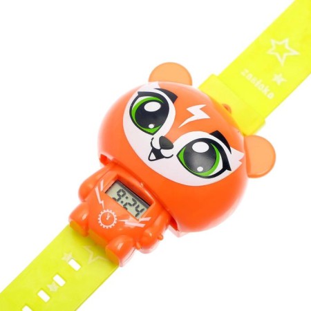 Electronic clock "cunning fox", Orange color-2
