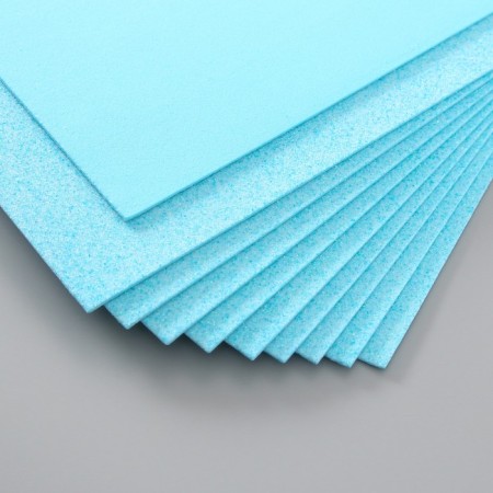 Foamiran glitter 2 mm, 20x30 cm, light blue-3