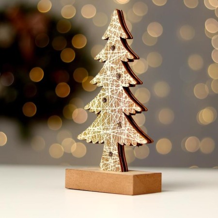 New Year's decor with backlight "New Year's spruce" 9 × 5 × 19 cm, white