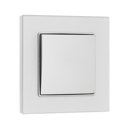 Tot Matte Glass switch, 10 a, 1 cl., Hidden, glass, silver-1