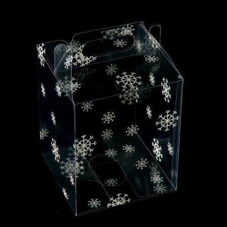 New Year. Box Gift New Year Folding PVC "Festive mood" 12 x 12 x 15 cm.-4
