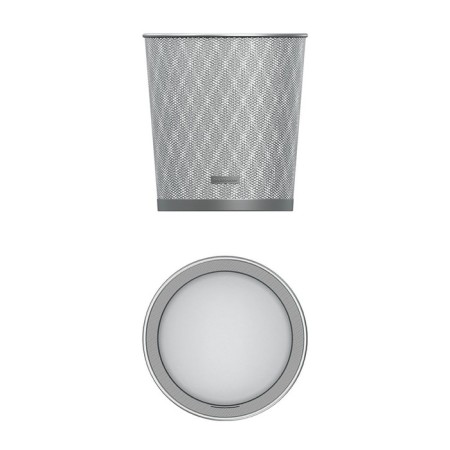 Metal paper basket 13 liters Erich Krause, silver, base 260 mm, top 280 mm-2