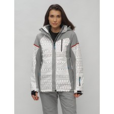Ski jacket female winter, size 60, white color