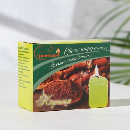 A set of candles-stolbiks 2 pcs, 4x6 cm, cinnamon-2