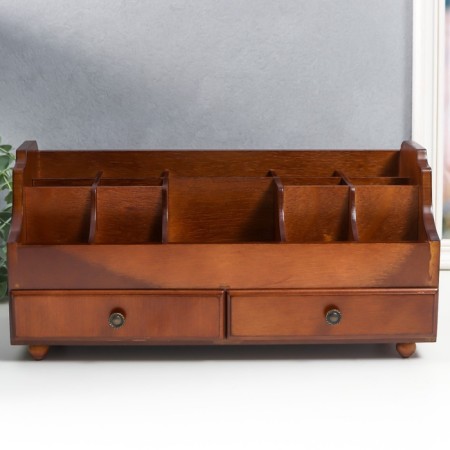 Casket wood for jewelry and cosmetics 2 Brown boxes 35x16.5x17 cm-5