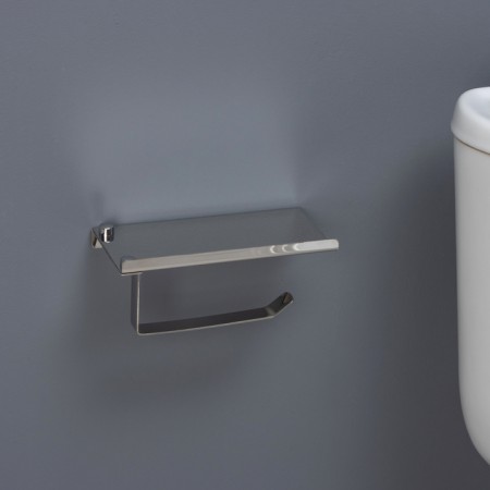 Toilet paper holder, with a shelf for a phone-11
