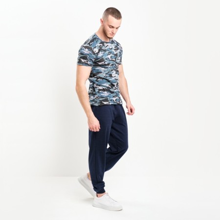T-shirt male camouflage spots, color gray-blue, size 48-4