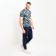 T-shirt male camouflage spots, color gray-blue, size 48