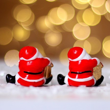Miniature Puppet "Santa Claus with a big gift", set of 2 pcs., Size 1 pc. - 3.4 × 3.7 cm-3