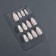 Nude overhead nails, 12 pcs, with adhesive plates, almond shape, beige/white color