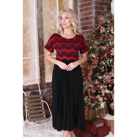 Female dress, size 42, black color, burgundy-10