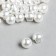 Buttons plastic for creativity on the leg "White Ball with mother of pearl" set 50 pcs 1x1 cm