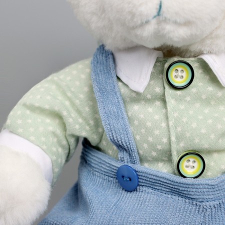 Soft toy "Little Friend", a cat in a blue overalls-4