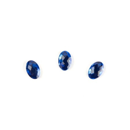 Rhinestones for nail design “Oval”, blue, 10 pcs