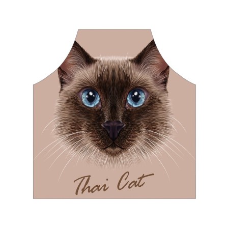 Apron of a kitchen with a photo print "Thai cat", adjustable, size OS-2
