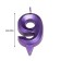 Candle in the Cake "Fine", number "9", purple metallic, 6.5 cm