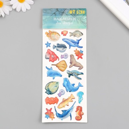 Plastic sticker "Pigamal. Sea residents" 9.5x24.5 cm