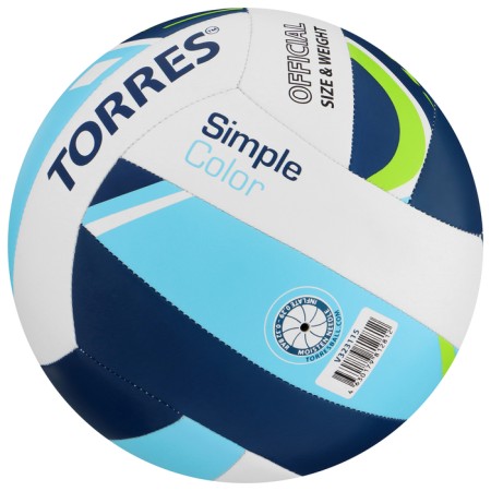 Volleyball ball Torres Simple Color V323115, TPU, machine stitching, 18 panels, p. 5-5