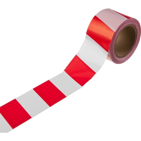 Signal tape 12240-75-200, red-white, 75 mm x 200 m-2