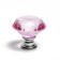 Handle button cappio, pink color "diamond", glass, d = 30 mm